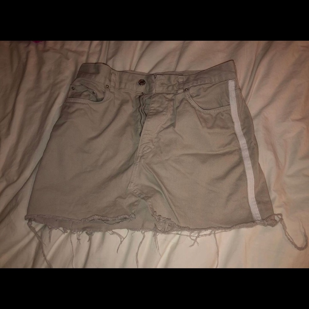beige jean skirt